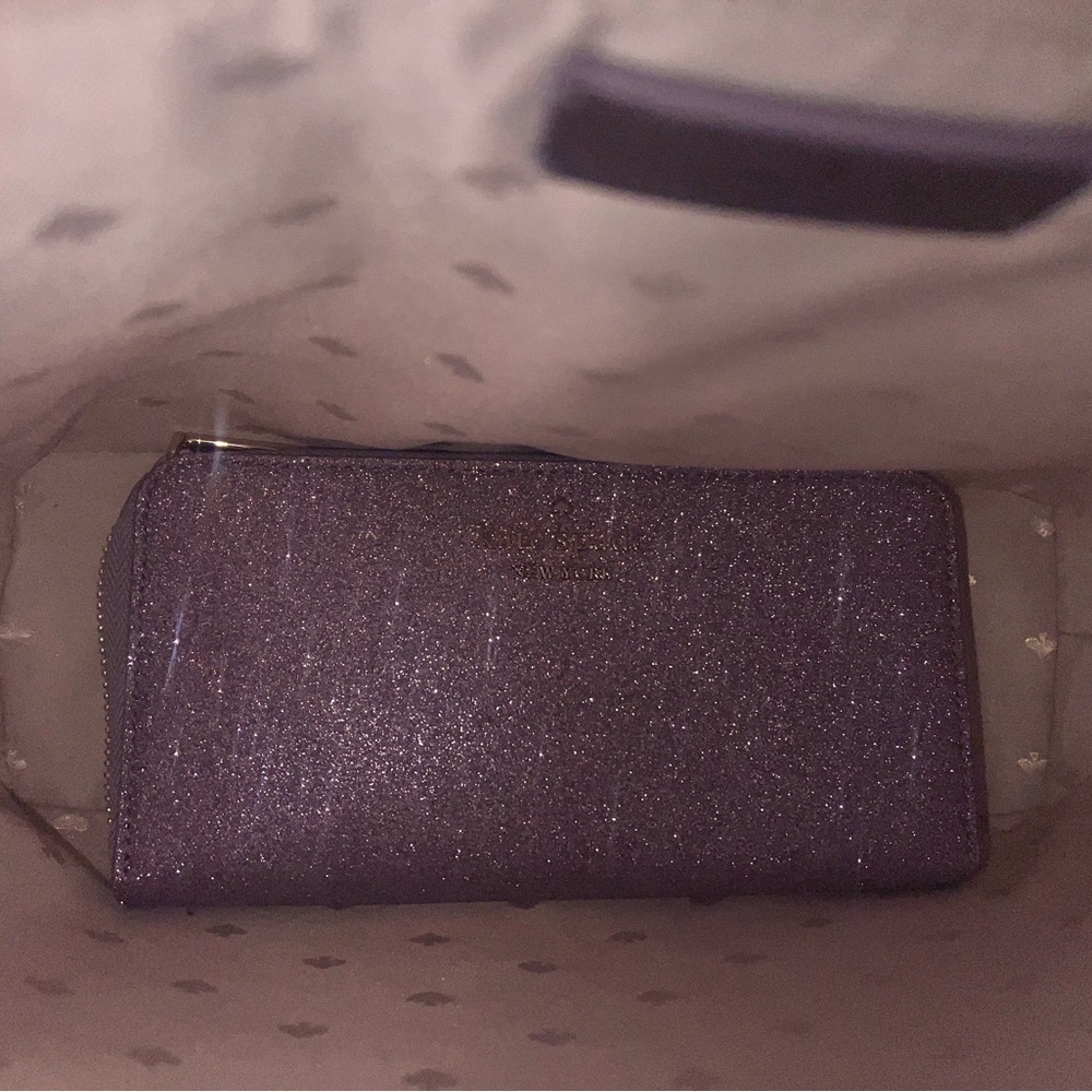 Kate Spade Sparkly Purple Tote and Matching Wallet - Picture 2 of 3